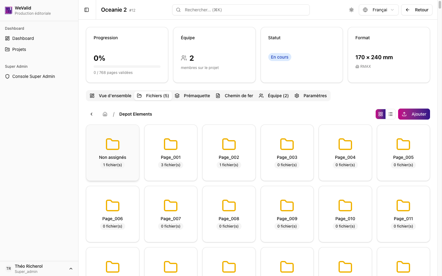 Explorateur de fichiers WeValid